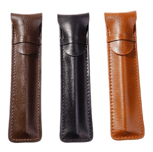 PU Leather Pencil Case Korean Simple Signature Pen Pen Case Single Stationery Storage Amazon Pen Case Pen Protective Case