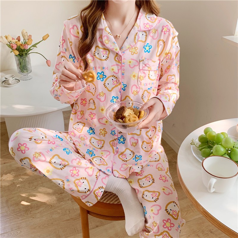 2025 pijama primavera, verano y otoño cardigans de dibujos animados de lactancia ajustable conjunto de ropa de hogar con cojín de pecho