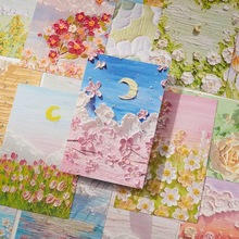 30张明信片油画风景ins情侣动漫插画电影学生礼物墙面装饰小卡片