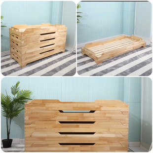 Kindergarten Bed Thickened Solid Wood Nap Bed Nap Bed Stacking Bed Nursery Early Education Children's Bed Pine Wood