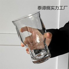 風ネットレッド広口ガラスジュースカップアイスアメリカンコーヒーカップワインカップビールカップドリンクドリンクカップ