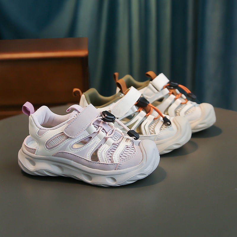 Summer New Style Children's Sandals Lightweight Breathable Boys' Closed Toe Anti-Kick Beach Shoes Girls' Sports Sandals_voghion.com