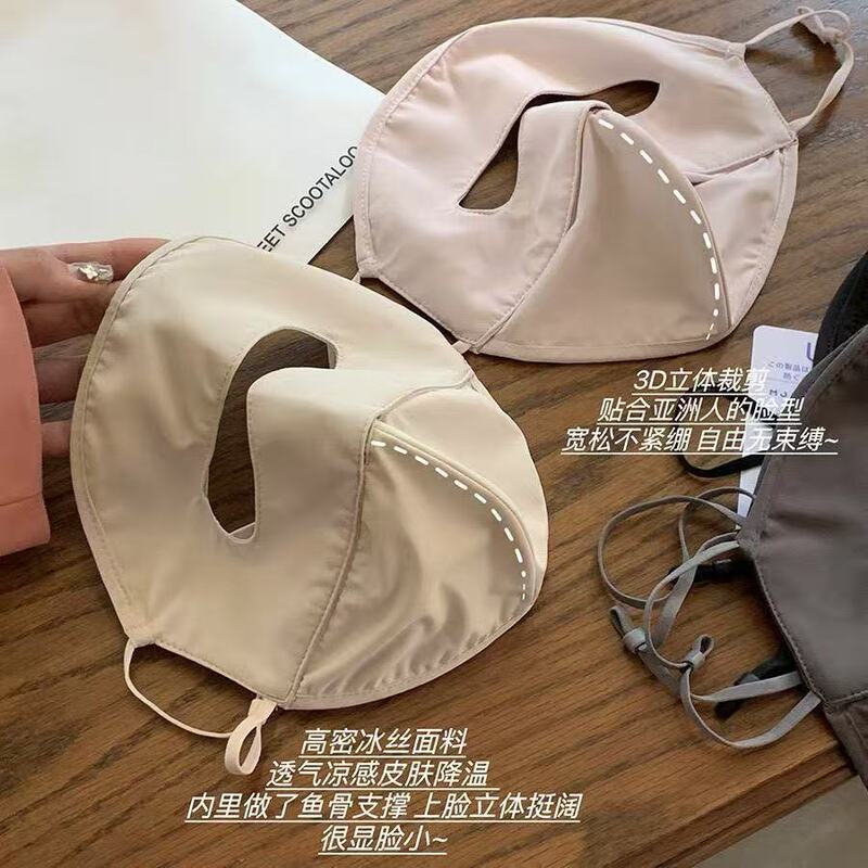 Sun Protection Mask for Women Covering Full Face Summer Uv Protection Outdoor Thin Breathable Mask Three-Dimensional Sun Protection