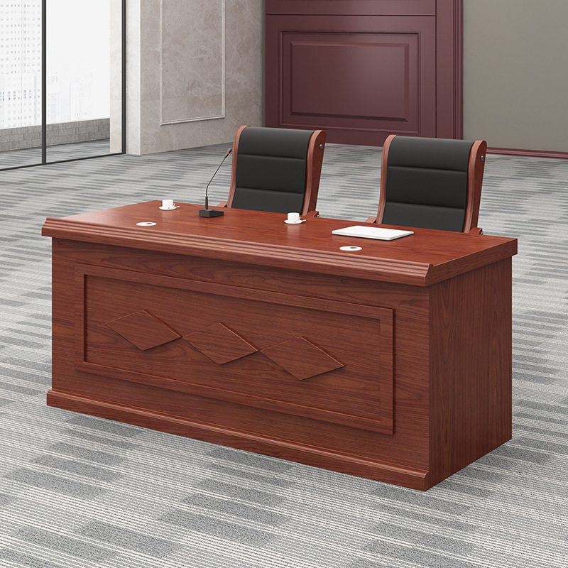 Chinese Solid Wood Conference Table and Chair Combination 1.2m Conference Room Training Table Paint Political and Company Chair Double Table