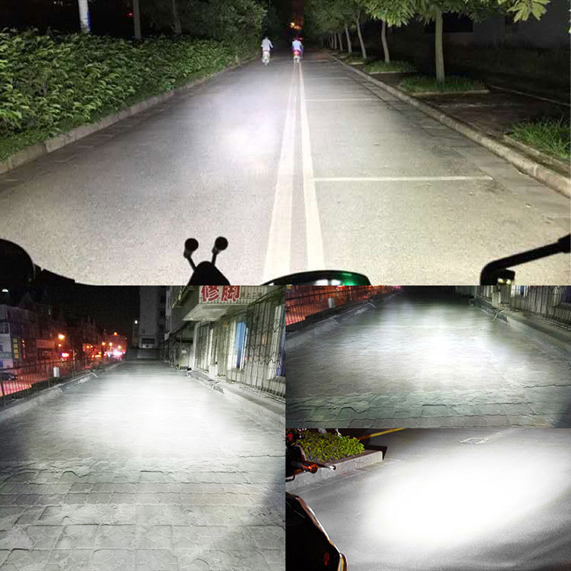 Motorcycle Headlight H4 Three-Claw H6 P15D Ba20D High and Low Beam Integrated 144 Led Motorcycle Spotlight