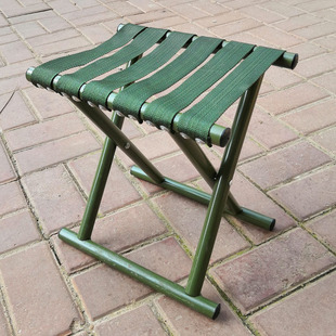 Thickened Round Tube Folding Rivet Small Stool, Portable Outdoor Military Training Oxford Cloth Fishing Stool