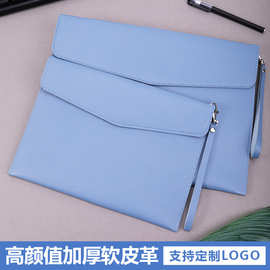 A4皮质文件袋带手提A5公文袋档案袋广告文件袋定制合同袋可印logo