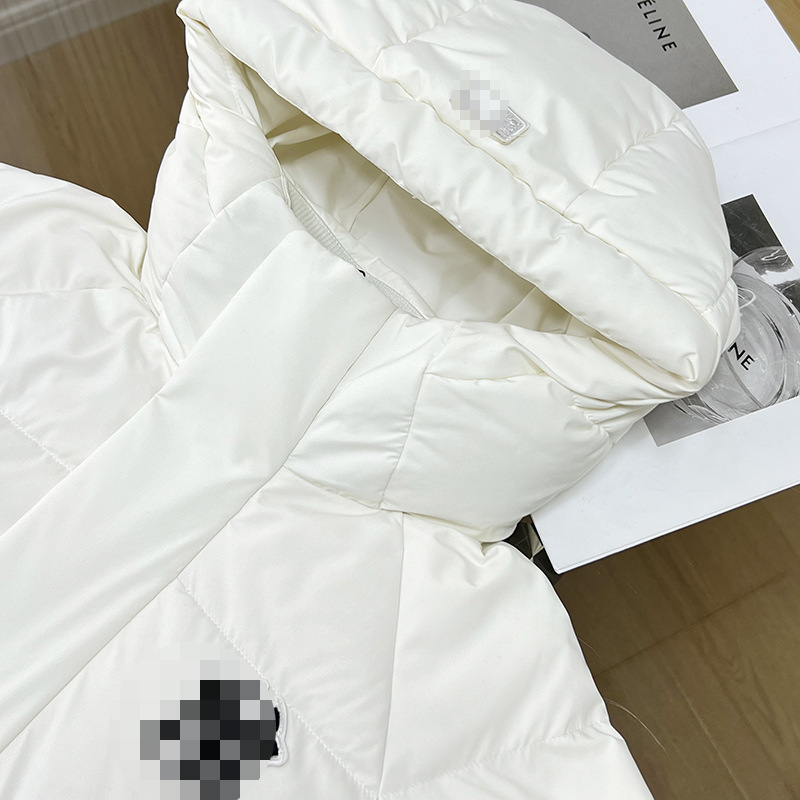羽绒服女 张凌赫同款连帽学院风毛巾刺绣加厚保暖男女情侣款外套|undefined