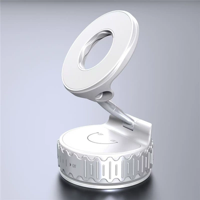 Holder Magsaf Foldable Rotating Dashboard: Car phone holder - c18-gear-model-white-car-magnetic-phone-holder