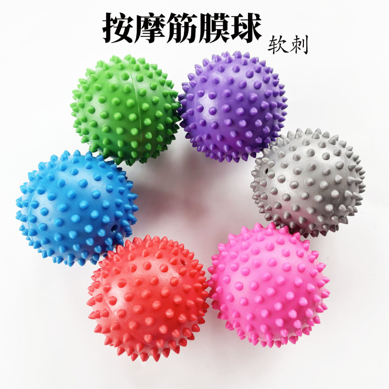 9.5 センチメートルソフト PVC ソーダボールマッサージリラクゼーションツボグリップボール足底筋膜ヨガボールフィットネスボールハリネズミボール|undefined