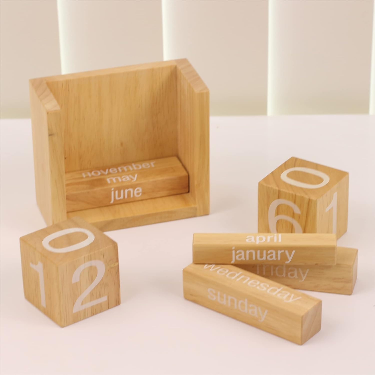 Calendario de madera lindo estudiante niños regalo calendario escritorio decoración regalo creativo Decoración