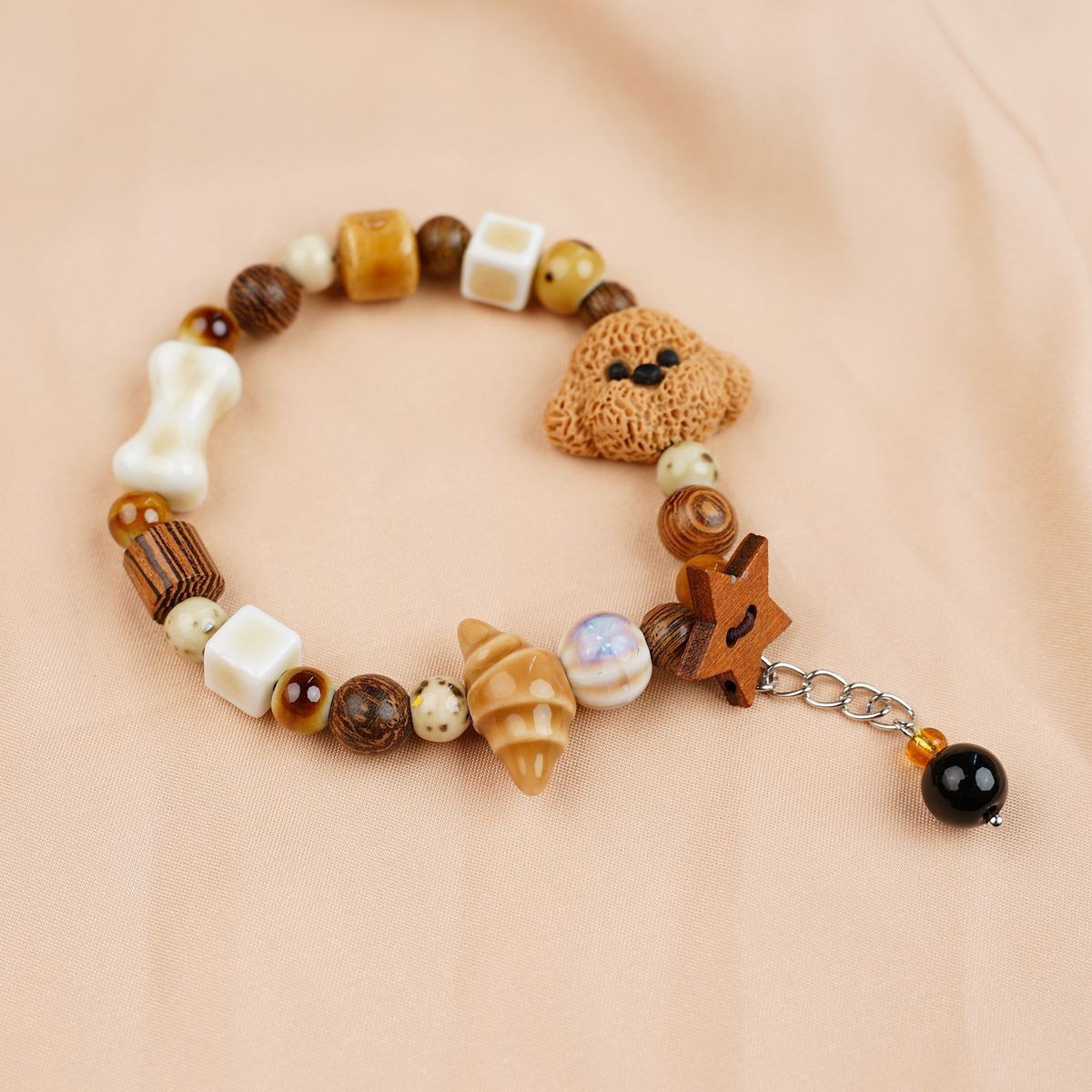 Jingdezhen pulsera de cerámica de verano mujer alta sensación galletas serie de gatos nicho diseño universal pulsera alta sensación
