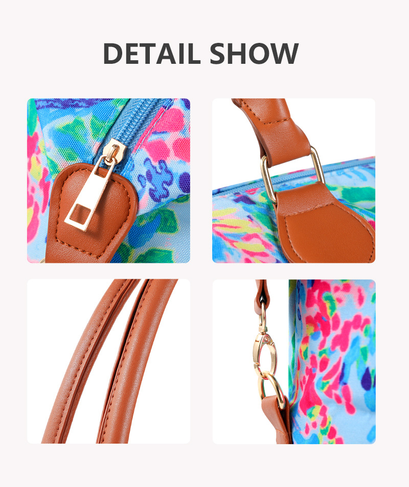 Unisex Ferien Blume Segeltuch Wasserdicht Reise Taschen display picture 4