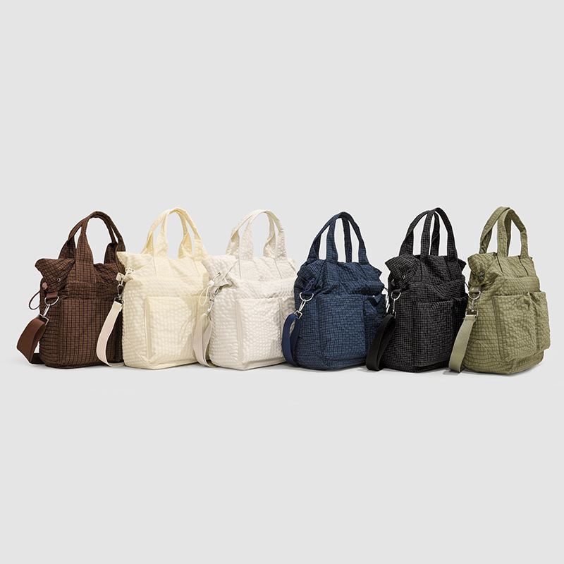 Fashionable Large-Capacity Multi-Pocket Commuter Tote Bag, Plaid Soft Fabric, Simple Work Handbag, Versatile Crossbody Bag Fashionable Large-Capacity Multi-Pocket Commuter Tote Bag, Plaid Soft Fabric, Simple Work Handbag, Versatile Crossbody Bag