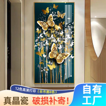 蝴蝶玄关挂画楼梯走廊背景墙壁画现代简约过道装饰画轻奢镶钻墙画
