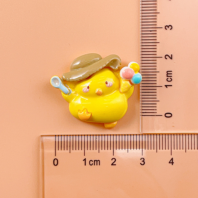 De dibujos animados brillante profesional amarillo pollo serie resina accesorios DIY crema pegamento hecho a mano zapato hebilla sombrero parche transfronterizo