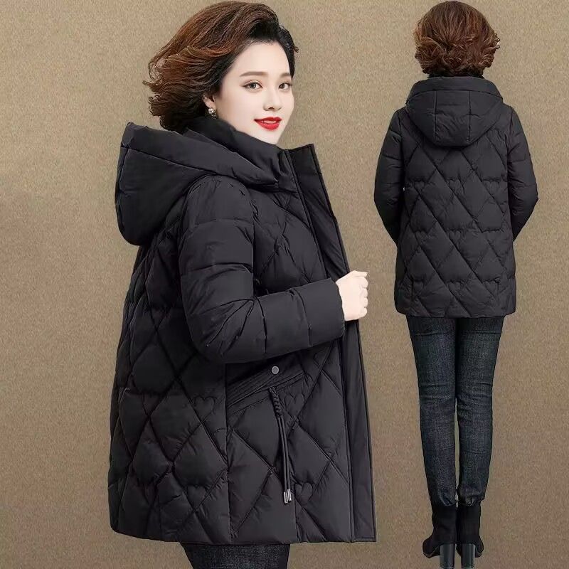 妈妈冬装羽绒棉服洋气2025冬季新款中老年女士加厚棉衣棉袄外套|undefined