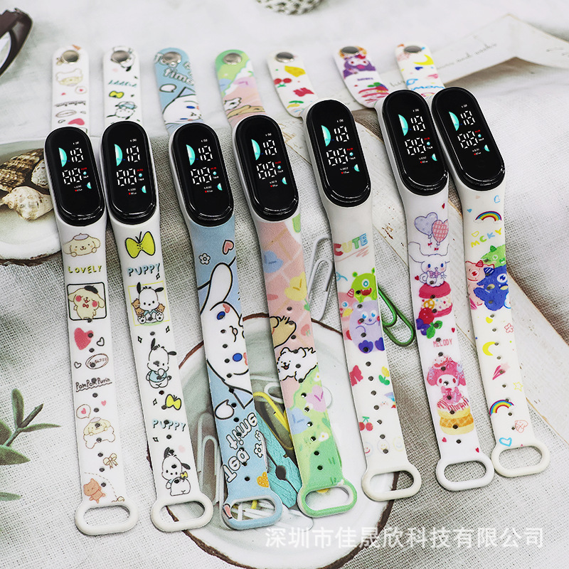 新款卡通彩印花手环表学生礼品手表防水库洛米电子手表|undefined