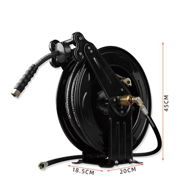 工厂配套 高压清洗卷管器高强度铁架水管卷盘180度耐用旋转水鼓