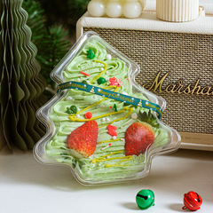 2024クリスマス包装箱クリスマスツリー透明ケーキ包装箱ムースティラミスクリームいちご箱