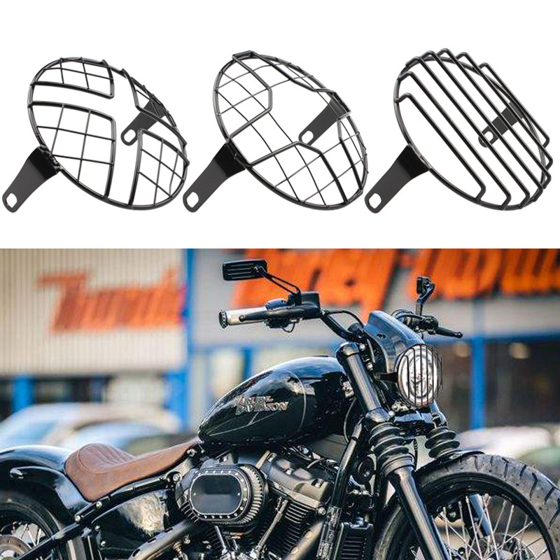 Motorcycle headlight cover suitable for Honda CG125 Suzuki Harley Yamaha modification headlight protector mesh cover