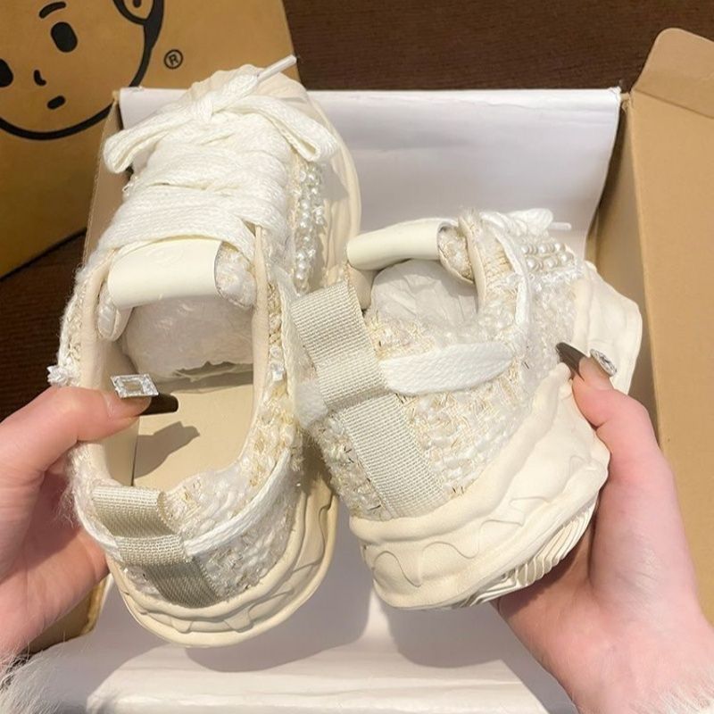 Pequeño viento de fragancia versátil conchas de base gruesa cabeza de disolución zapatos mujeres 2024 primavera nuevos zapatos deportivos casuales zapatos mendigos NV