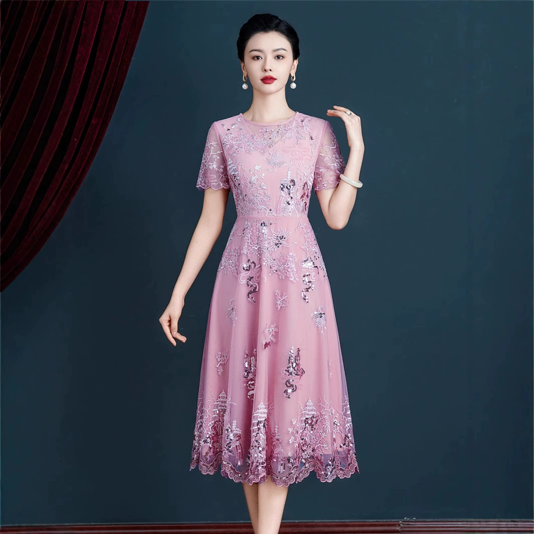 2025 весеннее новое платье национальный ветер вышитый цветок свадебный банкет