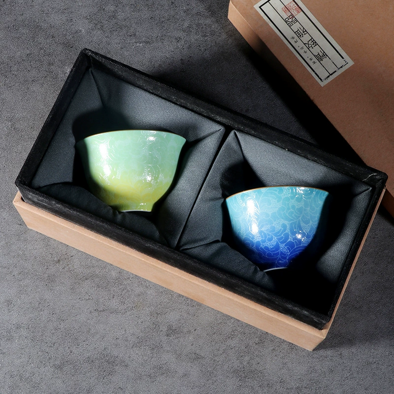 Qianci Yaji Jingdezhen Ceramic Tea Cup Hand-painted Gradient Pattern Single Cup Master Cup Small Teacup Cup Wholesale