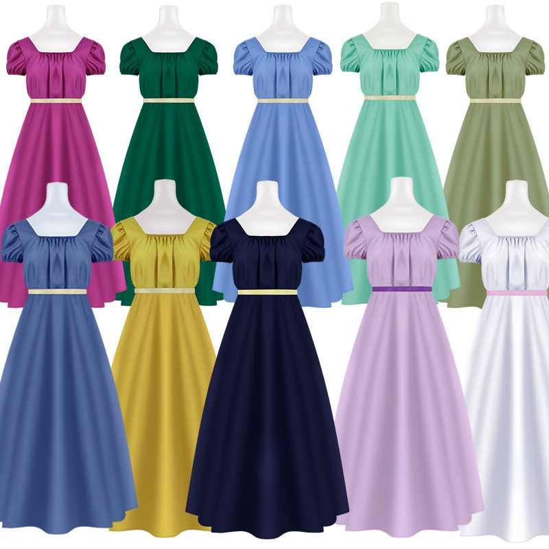 Halloween New Bridgetown Vintage Regent Dress High Waist Dance Dress Victorian Tea Dress