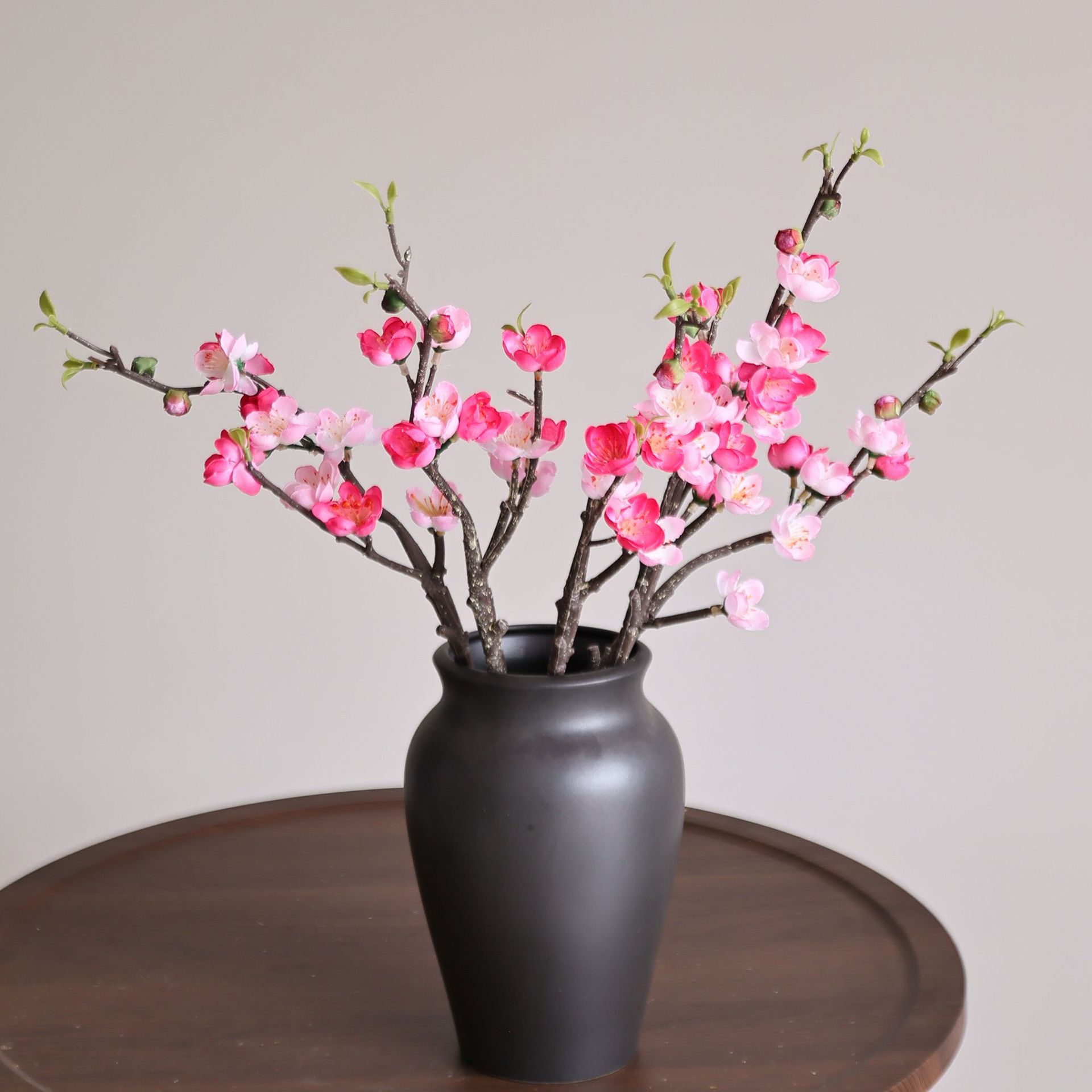 Short Branch Artificial Peach Blossom Fake Flower Living Room Wedding Decoration Soft Decoration Scenery Wintersweet Plum Blossom Fake Flower Flower Arrangement Ornaments