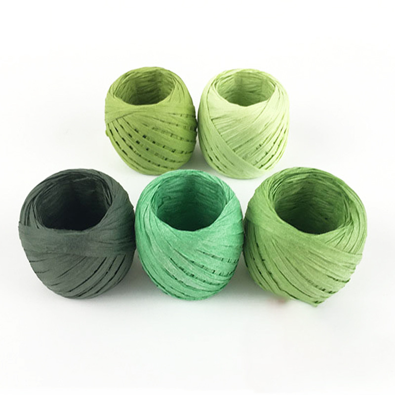 拉菲草纸绳手工编织diy橄榄球蛋卷帽子包包材料创意拉拉纸线定制