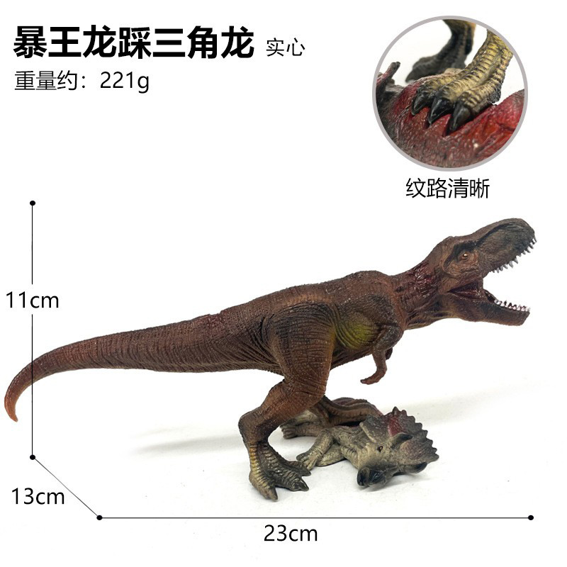 棕霸王龙踩三角龙