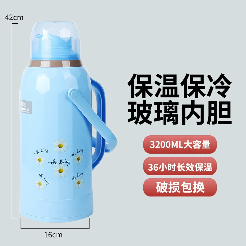 Capacious thermos for elementary school students for home use, glass liner