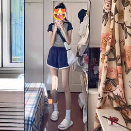 2024休闲运动服套装女夏季新款短袖polo衫短裤可爱少女跑步两件套