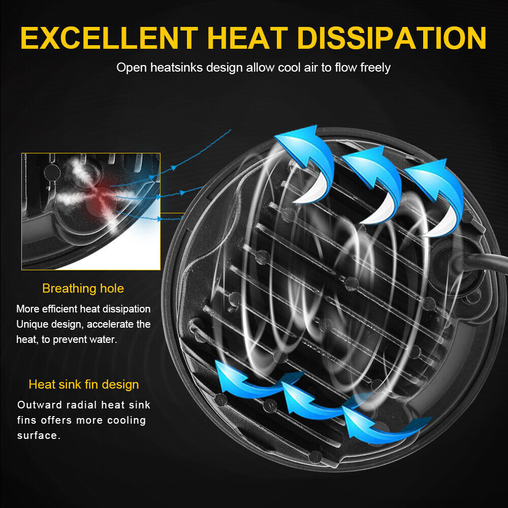 5.75inch Harley Wrangler Headlight Off-Road Vehicle Motorcycle Headlight Full Circle 4-Bead 60W with Angel Eyes