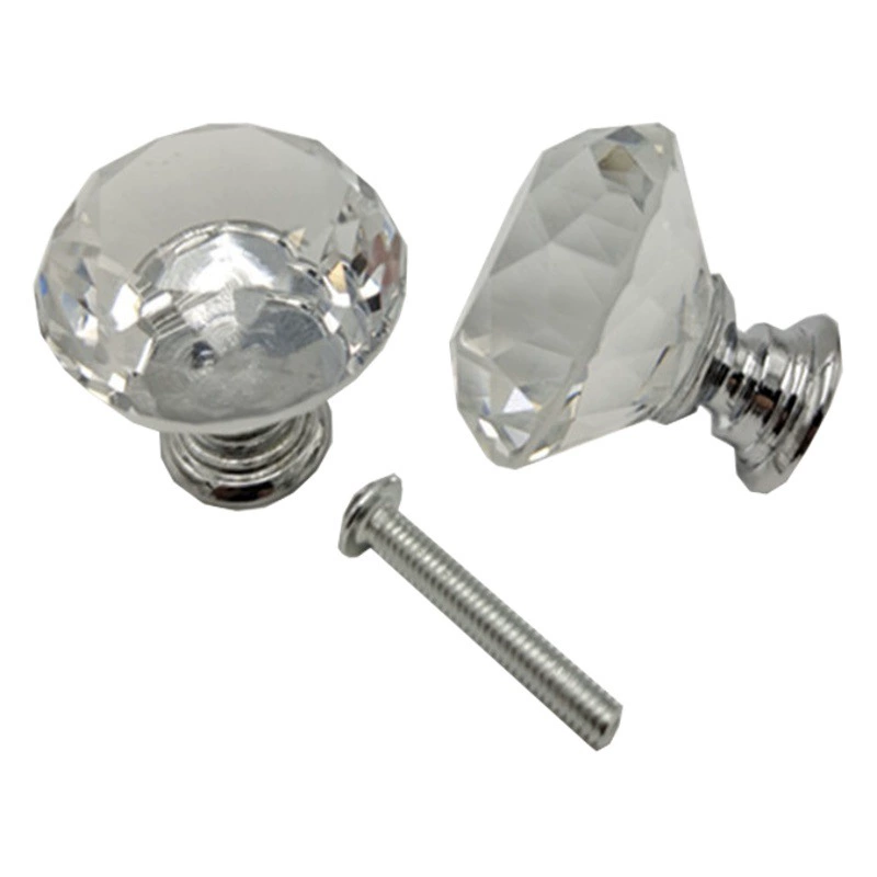 Прозрачная Хрустальная ручка в европейском стиле с одним отверстием, алмазная ручка, современная простая мебель, шкаф, маленькая ручка для двери шкафа