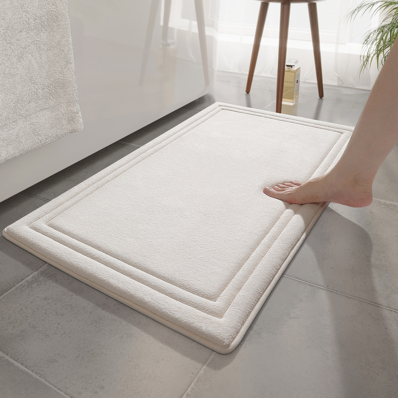 Thickened Memory Foam Bathroom Entrance Door Mat, Bathroom Carpet, Non-Slip Door Mat, Foot-Absorbent Foot Mat, Machine Washable