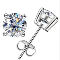 Серьги из серебра S925 с инкрустацией муассанитом 3 карата, высококачественные, модные и простые серьги