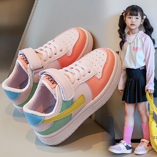2025秋新款儿童板鞋女童休闲鞋皮面轻便透气学生运动鞋男童跑步鞋|undefined