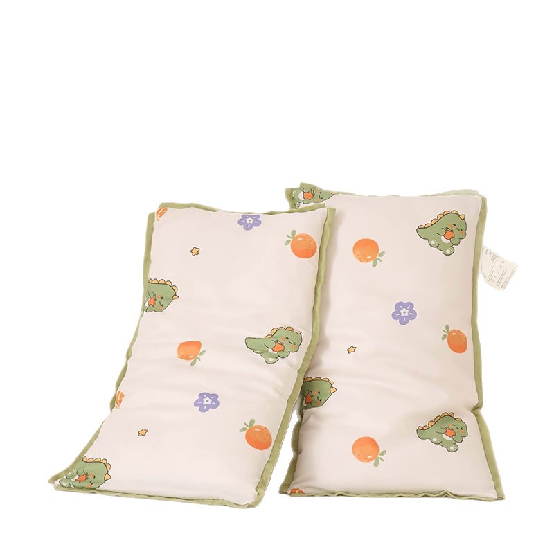 Almohada de algodón para niños de hilo de doble capa de algodón de clase A Almohada pequeña de algodón Almohada pequeña Almohada para bebé menor de 6 años Almohada baja