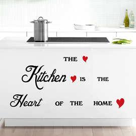 THE KITCHEN厨房爱心家庭墙贴纸餐桌餐厅背景装饰跨境可移除1227B