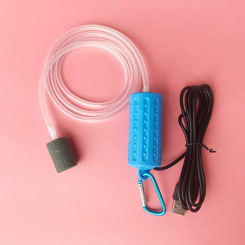USB бесшумный кислородный насос портативный аэратор для аквариума, силиконовый корпус, микродвигатель DC 5V, 7×3 см