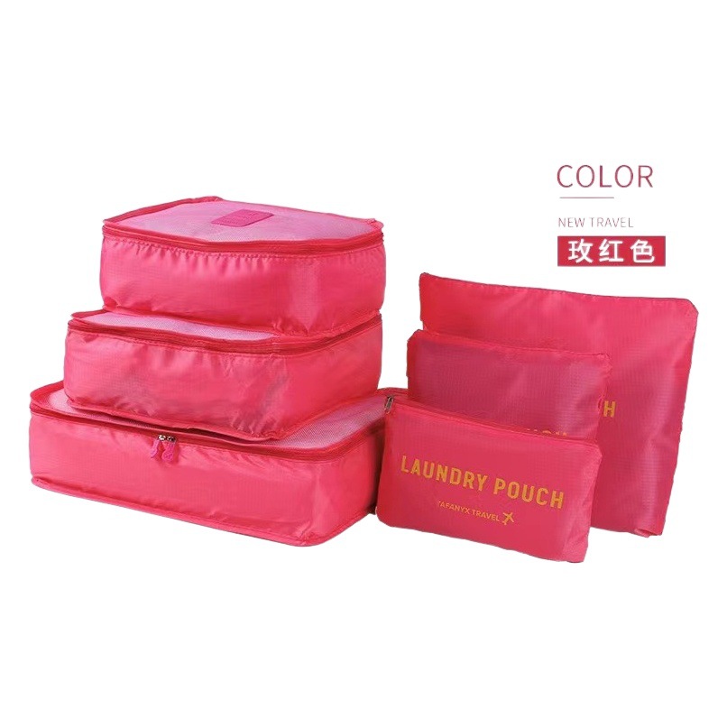 Bolsa de cosméticos de viaje estilo coreano, juego de seis piezas, bolsa de cosméticos de viaje de gran tamaño, juego de 6 piezas, bolsa de cosméticos, producción LOGO