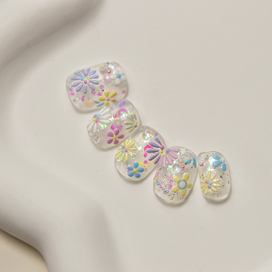 9g Weight Nail Patches Nail Supplies 1 Piece Quantity Plastic Material Cartoon Pattern Simple Style Style Tomoni Jelly Nail Stickers Popular Cute Nail Sticker Factory Wholesale Japanese Color Flower 3828 10