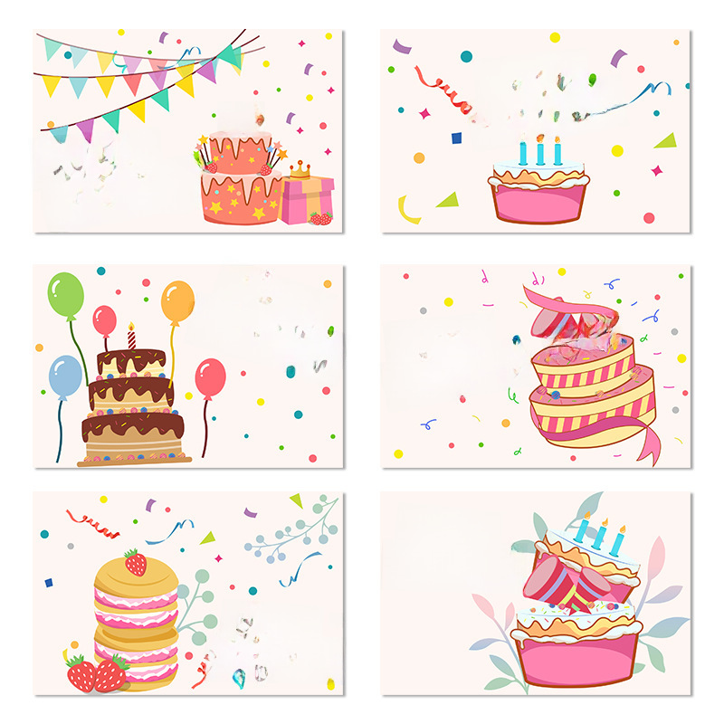 Instagram-style happy birthday birthday card, Amazon 6 cards, envelope sealing sticker set wholesale