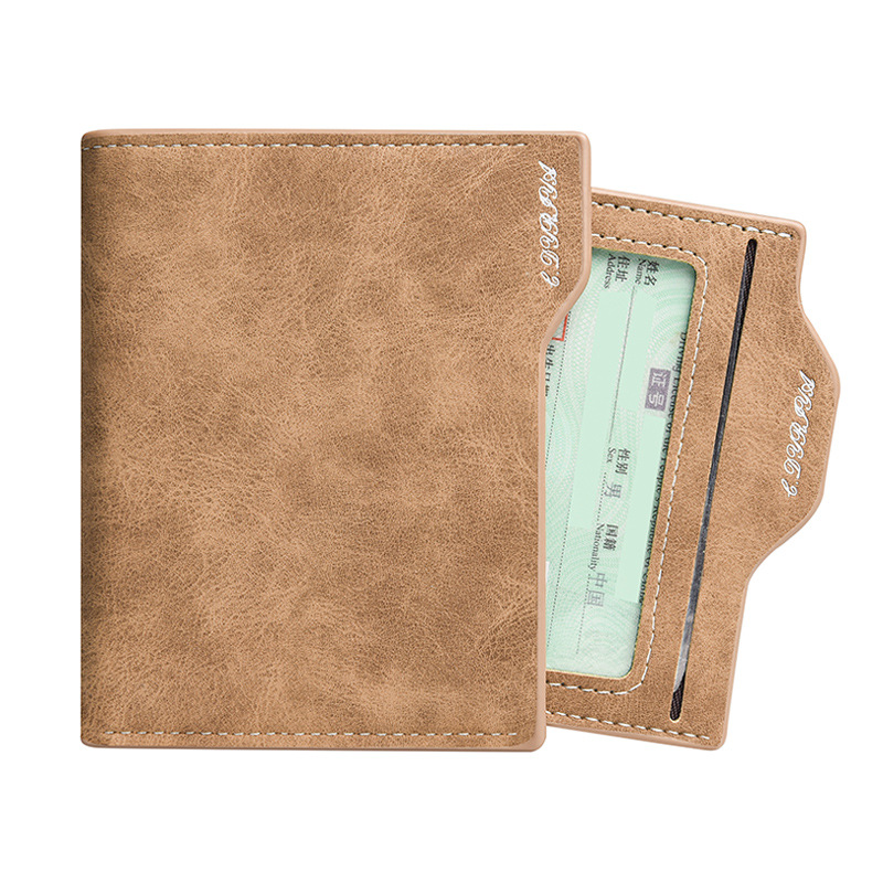 Cartera de hombre corta multi-tarjeta función delgada cartera de cuero suave retro esmerilado cremallera bolsa de cambio bolso de tarjeta de licencia de conducir