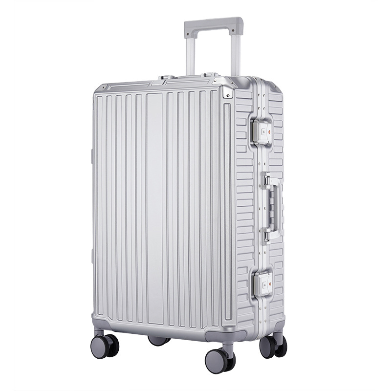 Equipaje de carro de marco de aluminio para mujer de gran capacidad durable y fuerte maleta de contraseña de embarque de rueda universal de 20 pulgadas para hombres 24