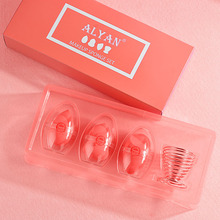 爱丽颜珊瑚橙美妆蛋套装超柔软不吃粉化妆粉扑加晾晒收纳架清洗液