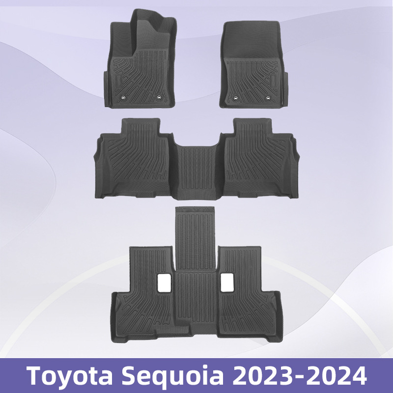 Aplicable a Toyota Sequoia 2023 - 2024 TPE Foot Pads 3D All Weather Material Backpack Pads