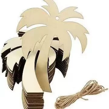 Деревянная полая деревянная кокосовая пальма, подвесное украшение, сделай сам, цветочное ремесло, подарочная бирка, украшение для дома, вечеринки